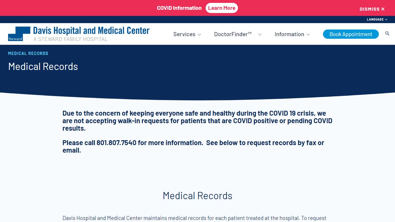 Medical Records: Davis Hospital & Medical Center | A ...